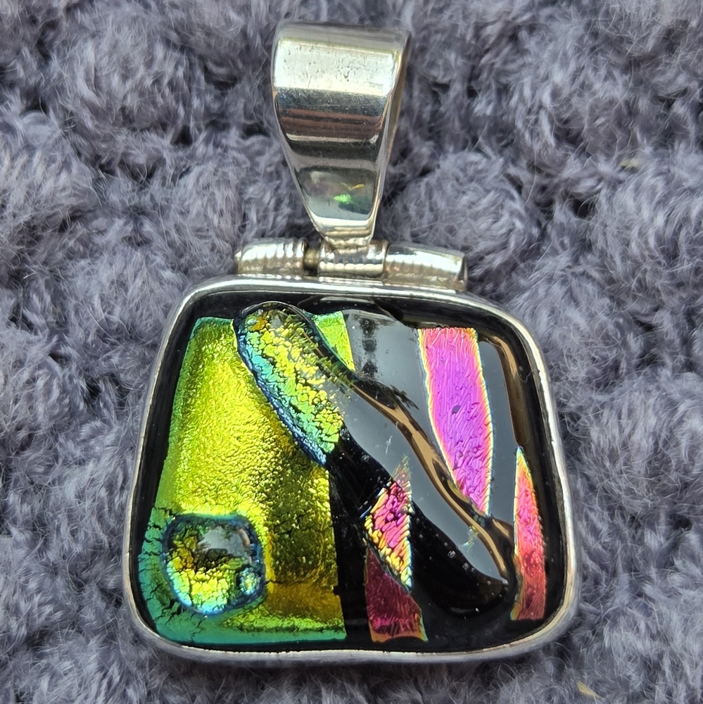 Multicolor Dichroic Glass Pendant